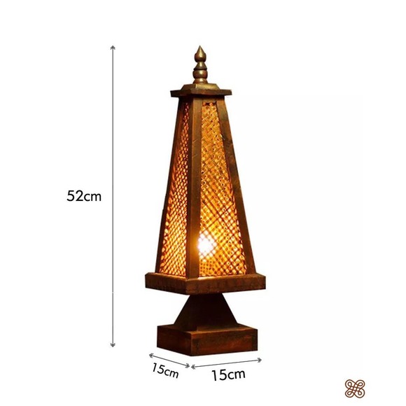 Handmade bamboo lamp, Table lamp, Bedside lamp, Teak & Bamboo light, Home decor - Picture 7 of 7